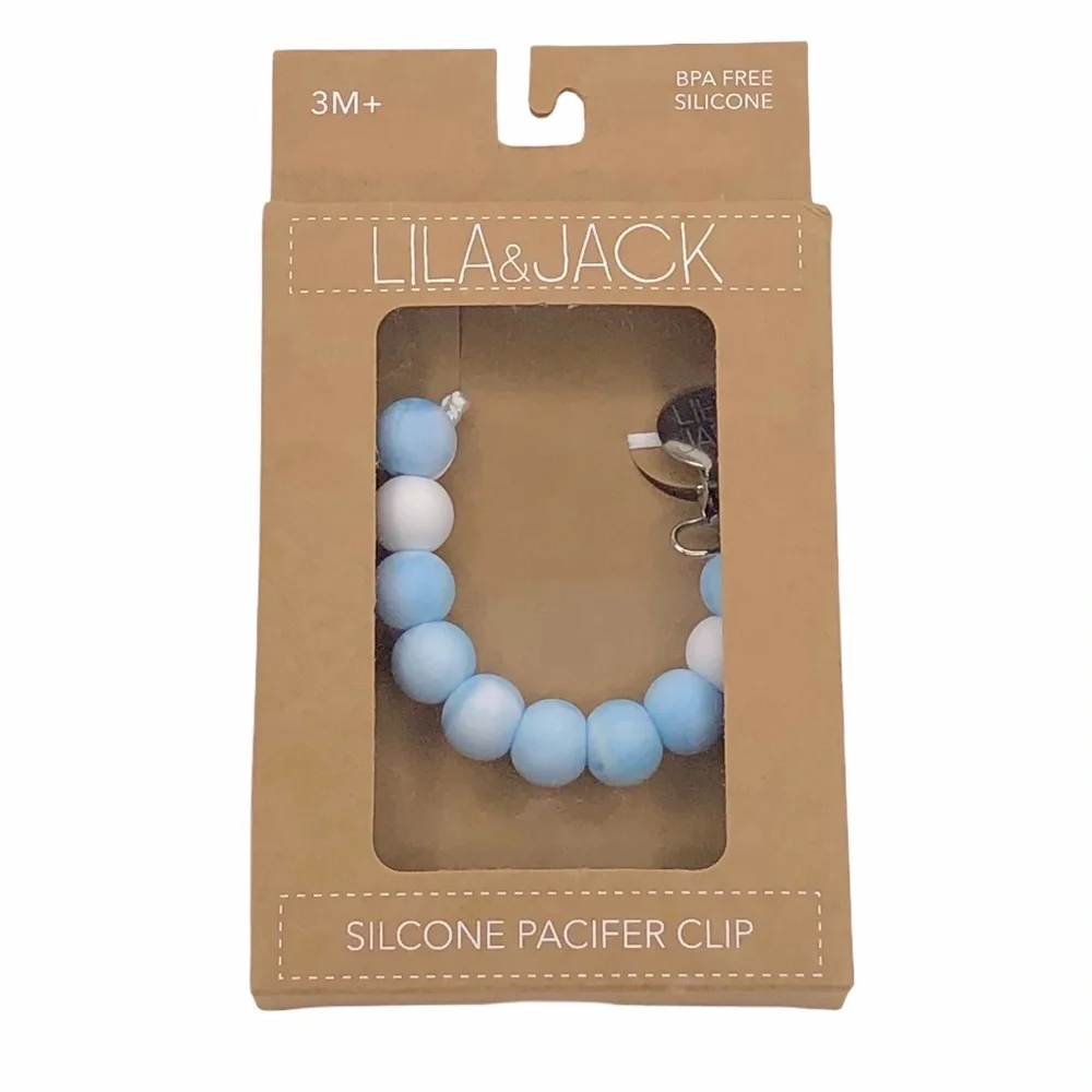 LILA & JACK Blue Silicone Pacifier Clip | Baby Boy‎ | NWT | Baby Gift | Newborn